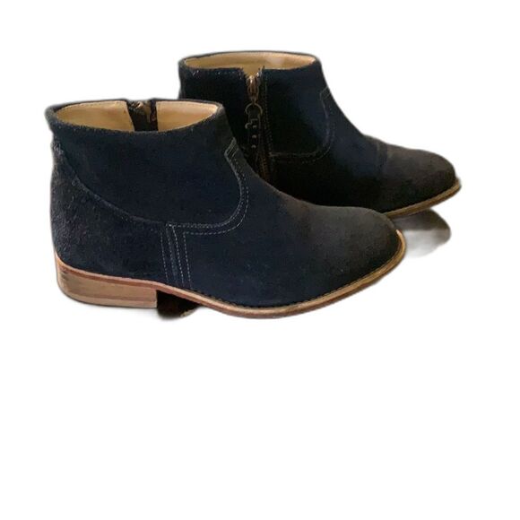 Hinge Women's Blue Suede Leather Side Zip Ankle Western Ankle Boots Size 6 Boho - Picture 1 of 15